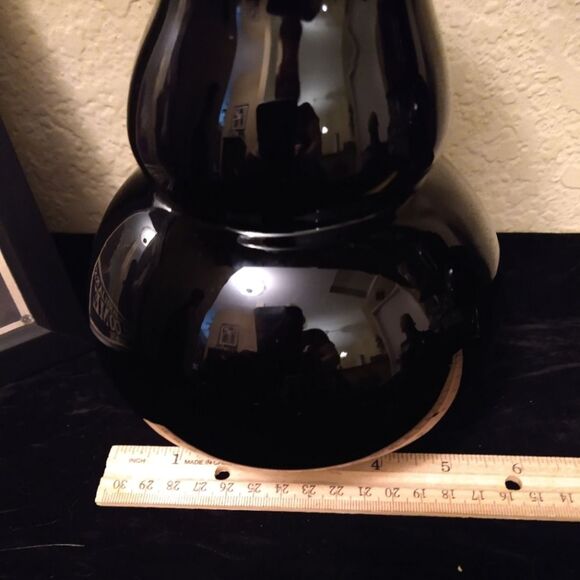 Jet Black Hand Blown Glass Vase Heavy, Thick. Great for Halloween 🎃 - Picture 5 of 7